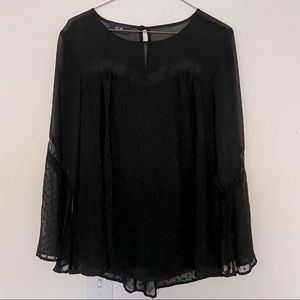 Women’s Black Chiffon Tops - size M